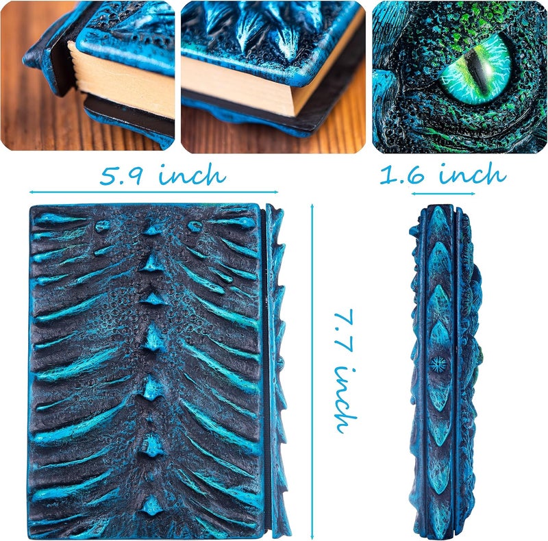 LZlightactor 3D Dragon Eye Embossed Journal,Resin Engraving Notebook,Dnd notebook for Dragon Lovers ，Blank Paper,Hardcover Travel Notepad for Writing,Sketchbook,Collection,Gift,Decoration A4 and A5 Size (A5-Blue) - Image 2